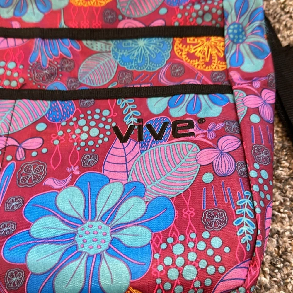 Vive Walker Wheelchair Accessory Caddy Pouch with Multiple Compartments, Floral
